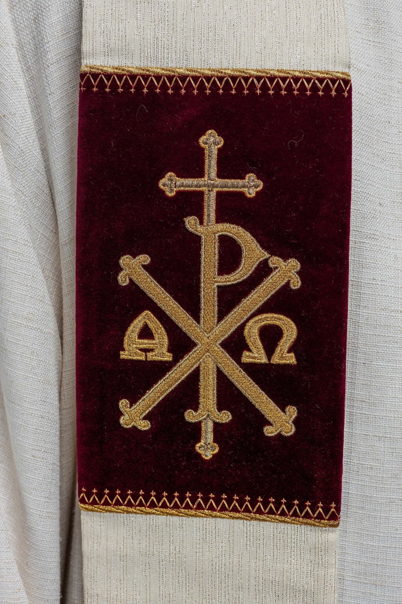 Stole with embroidered Eucharistic Chalice and PAX KST/090/05/42 - HAFTINAUSA.COM