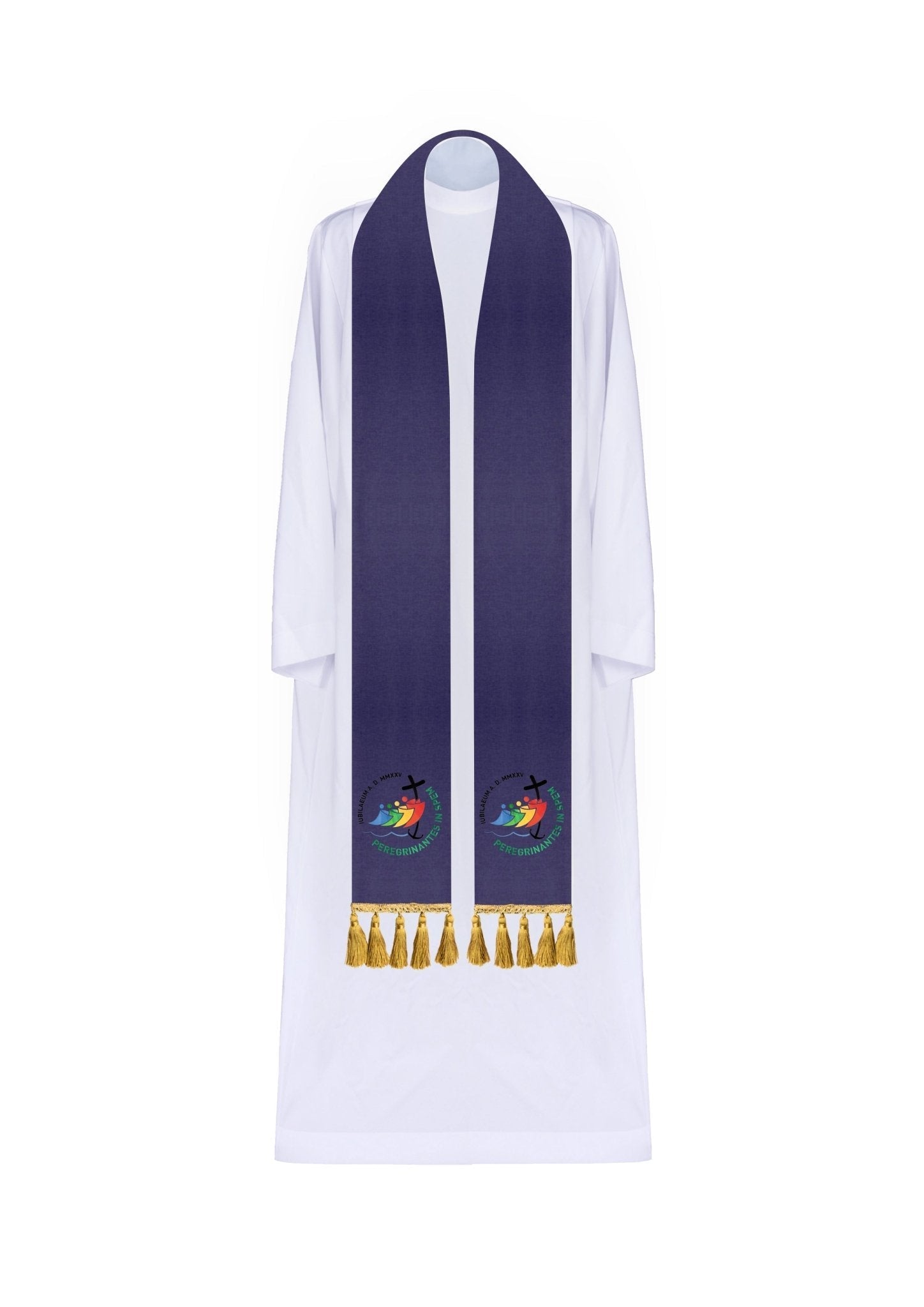 Stole with embroidery JUBILEE ROME 2025 in Purple JR/001/03/70 - HAFTINAUSA.COM