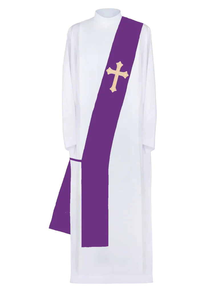 Purple Deacon stole with a Cross