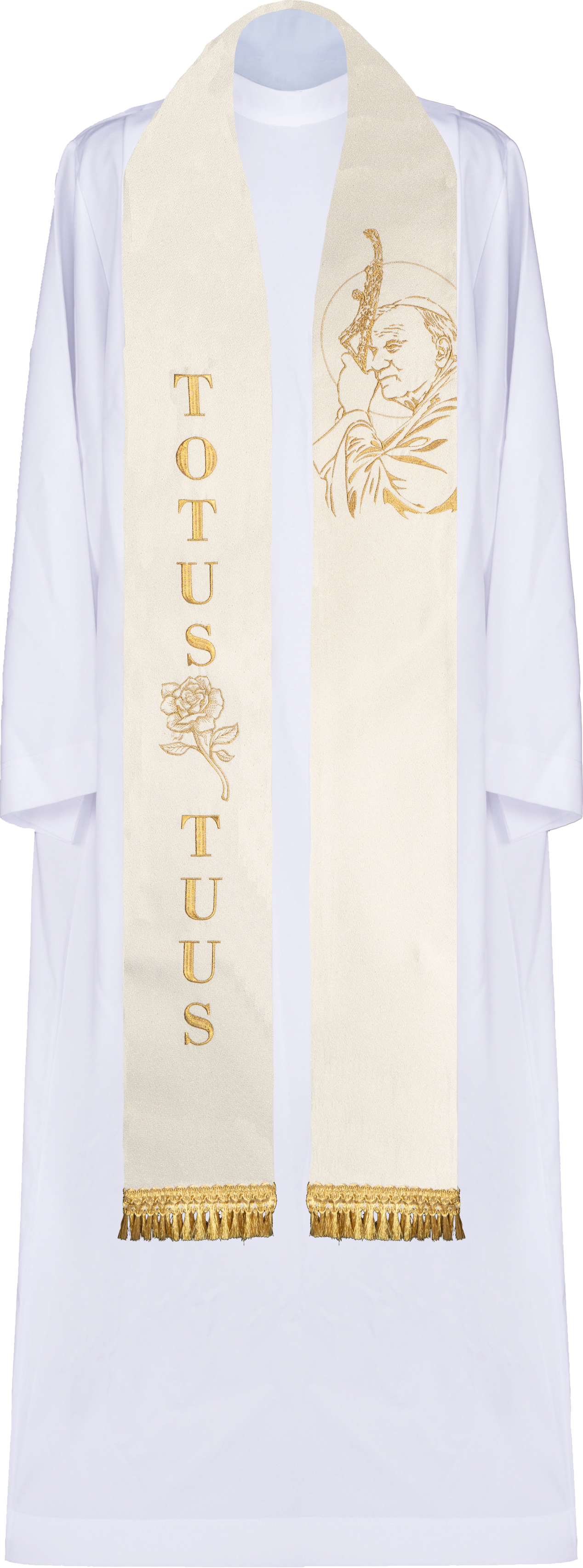 Embroidered stole with the image of Saint John Paul II