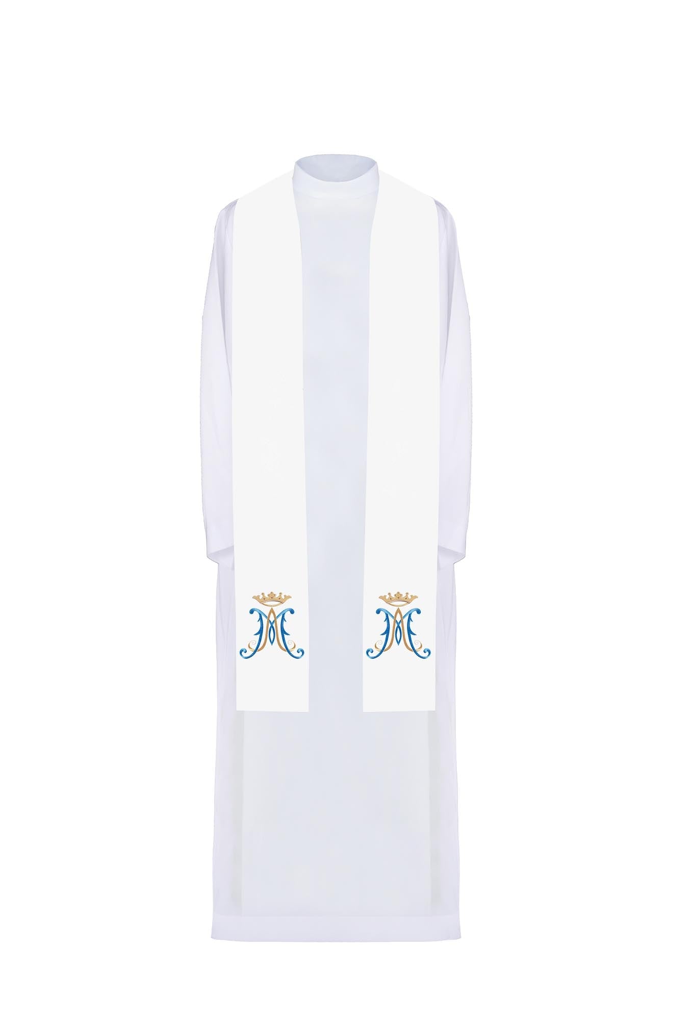 Ecru Marian priestly stole