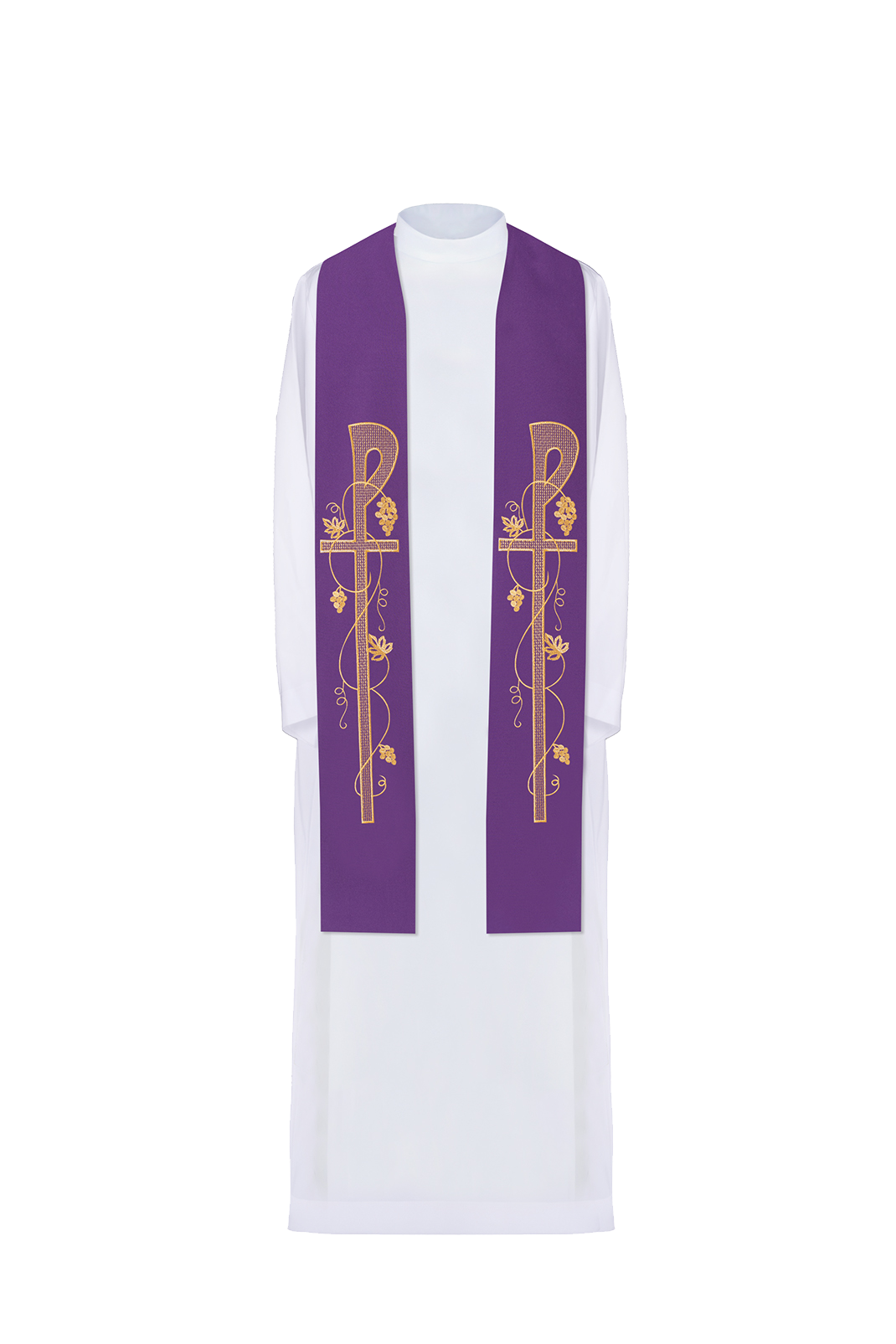 Embroidered purple priestly stole - HAFTINAUSA.COM