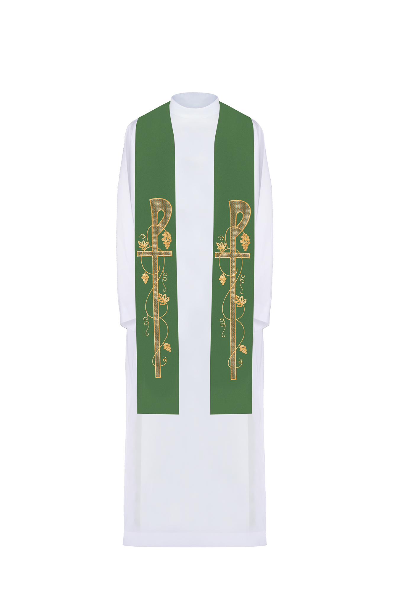 Green priestly stole embroidered - HAFTINAUSA.COM