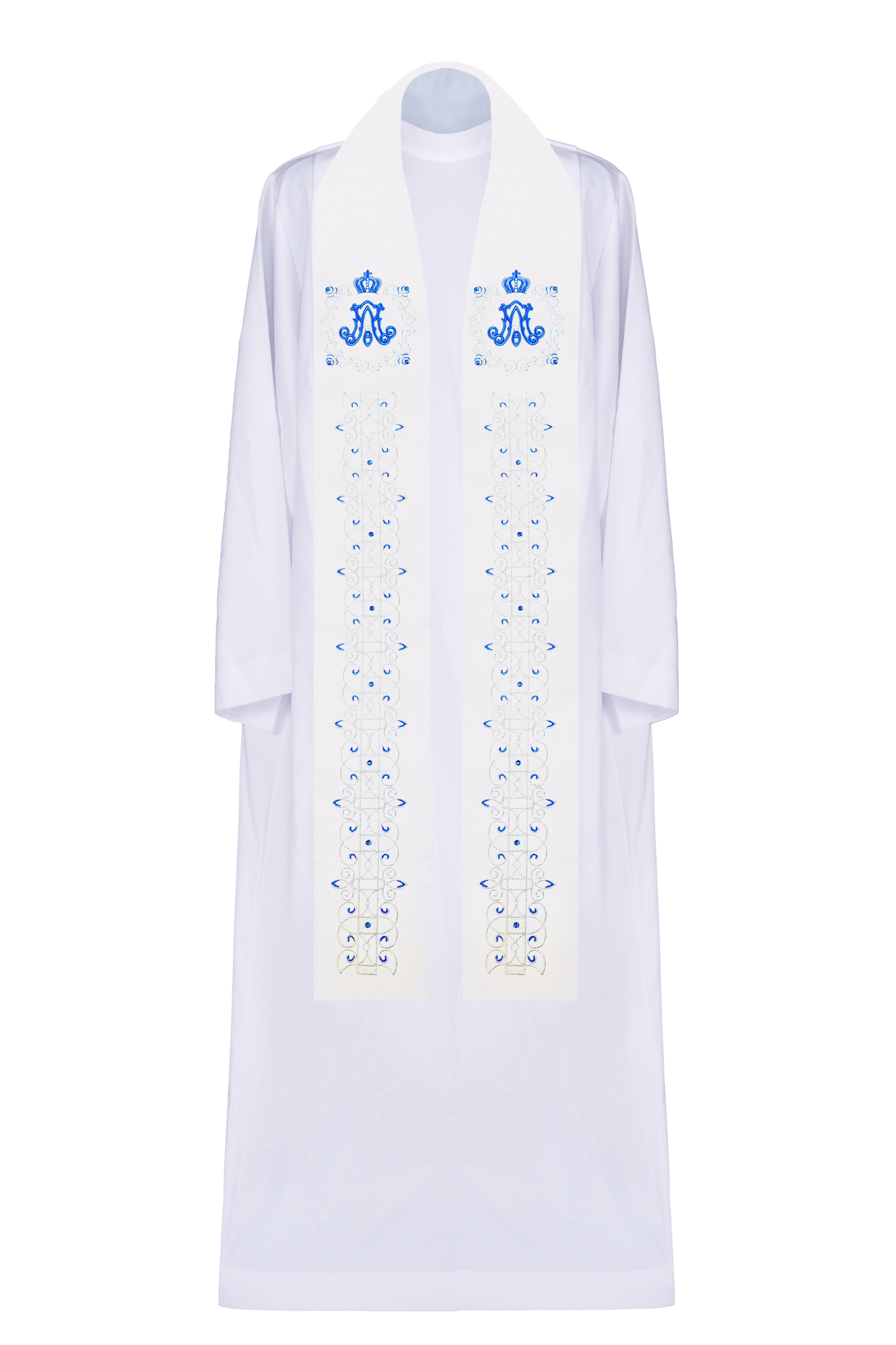 Ecru embroidered Marian stole