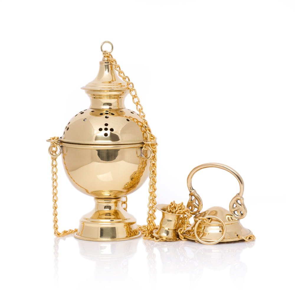 Thurible - brass - 23 cm CE - 1009 - HAFTINAUSA.COM