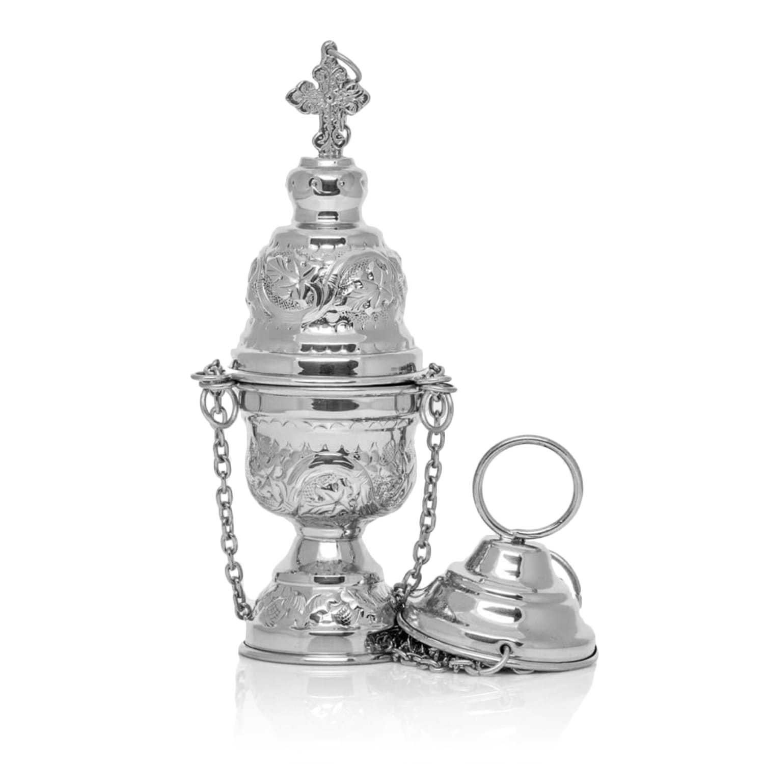 Thurible - brass - nickel - 19 cm M22116N - HAFTINAUSA.COM