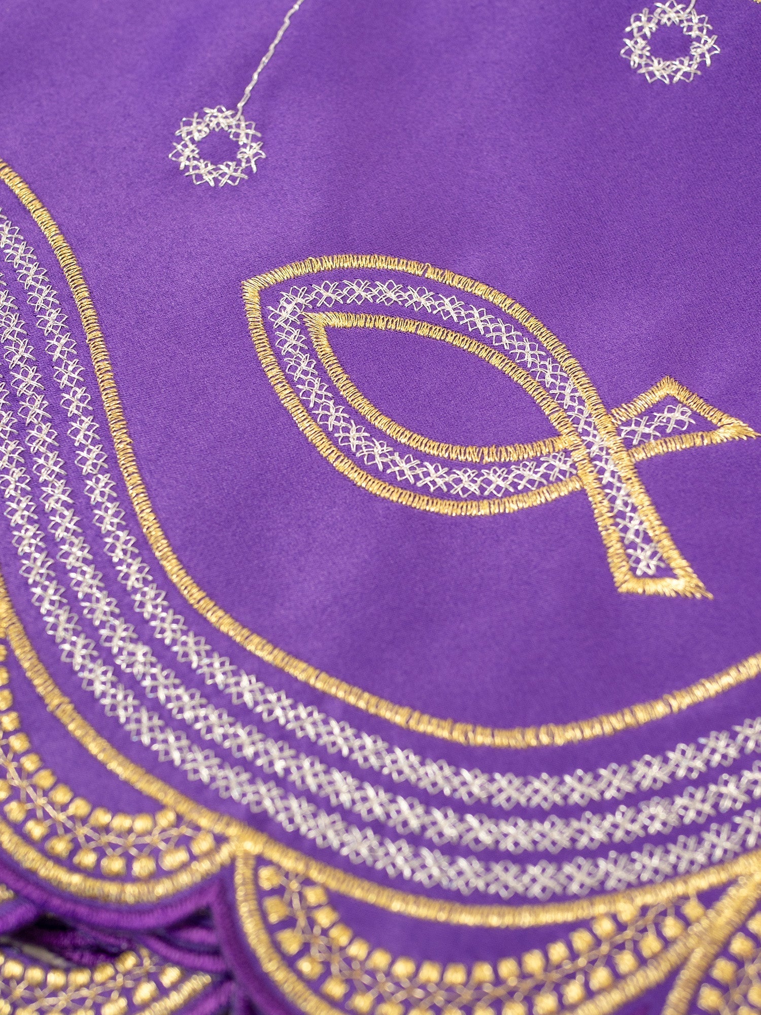 Trimmings with front embroidery PAX Violet KOM/036/03 20cm 3,5m - HAFTINAUSA.COM