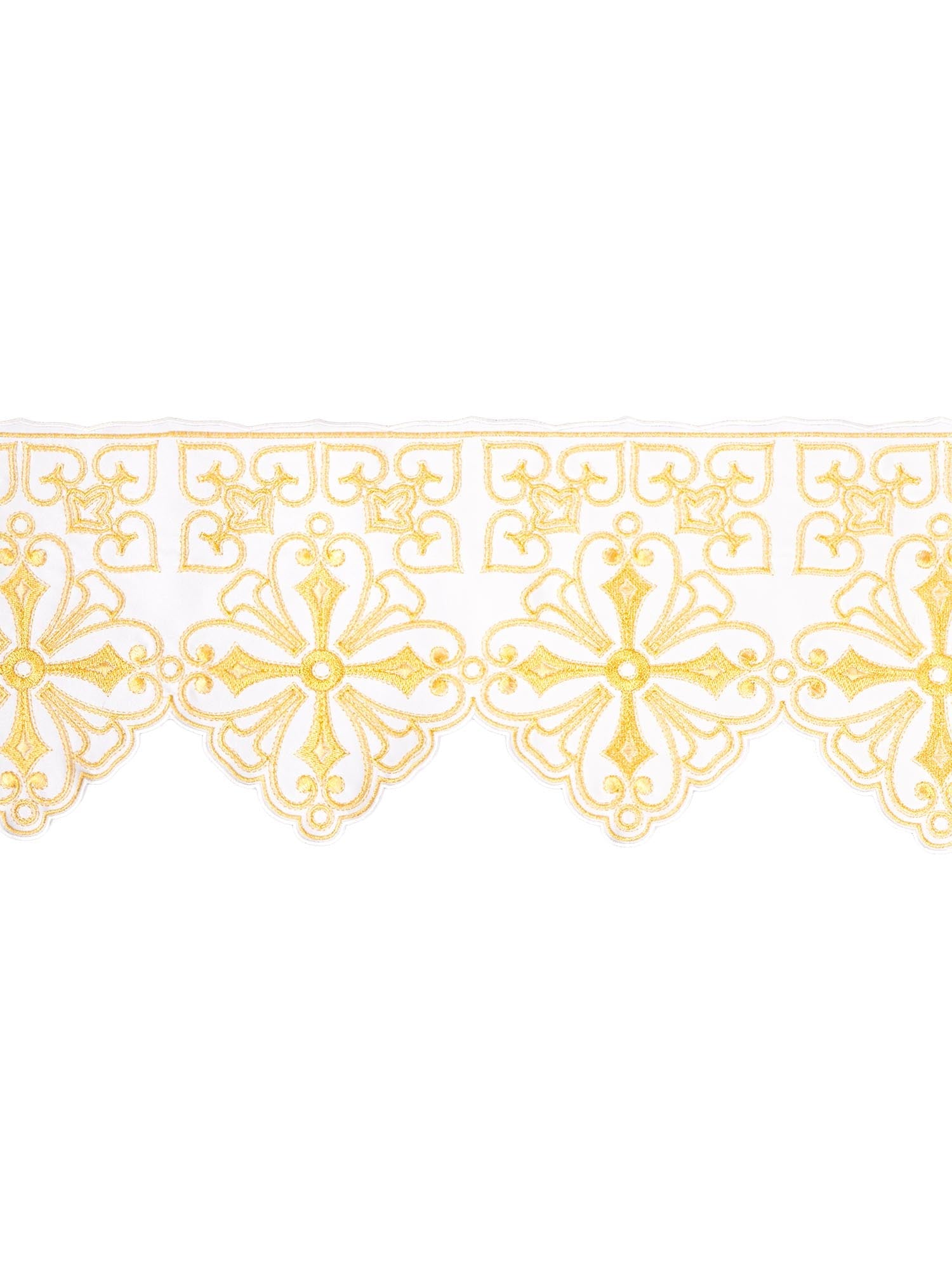 Trimmings with front embroidery Rosette KOM/38/5 Ecru KOM/038/05 22cm 3,5m - HAFTINAUSA.COM