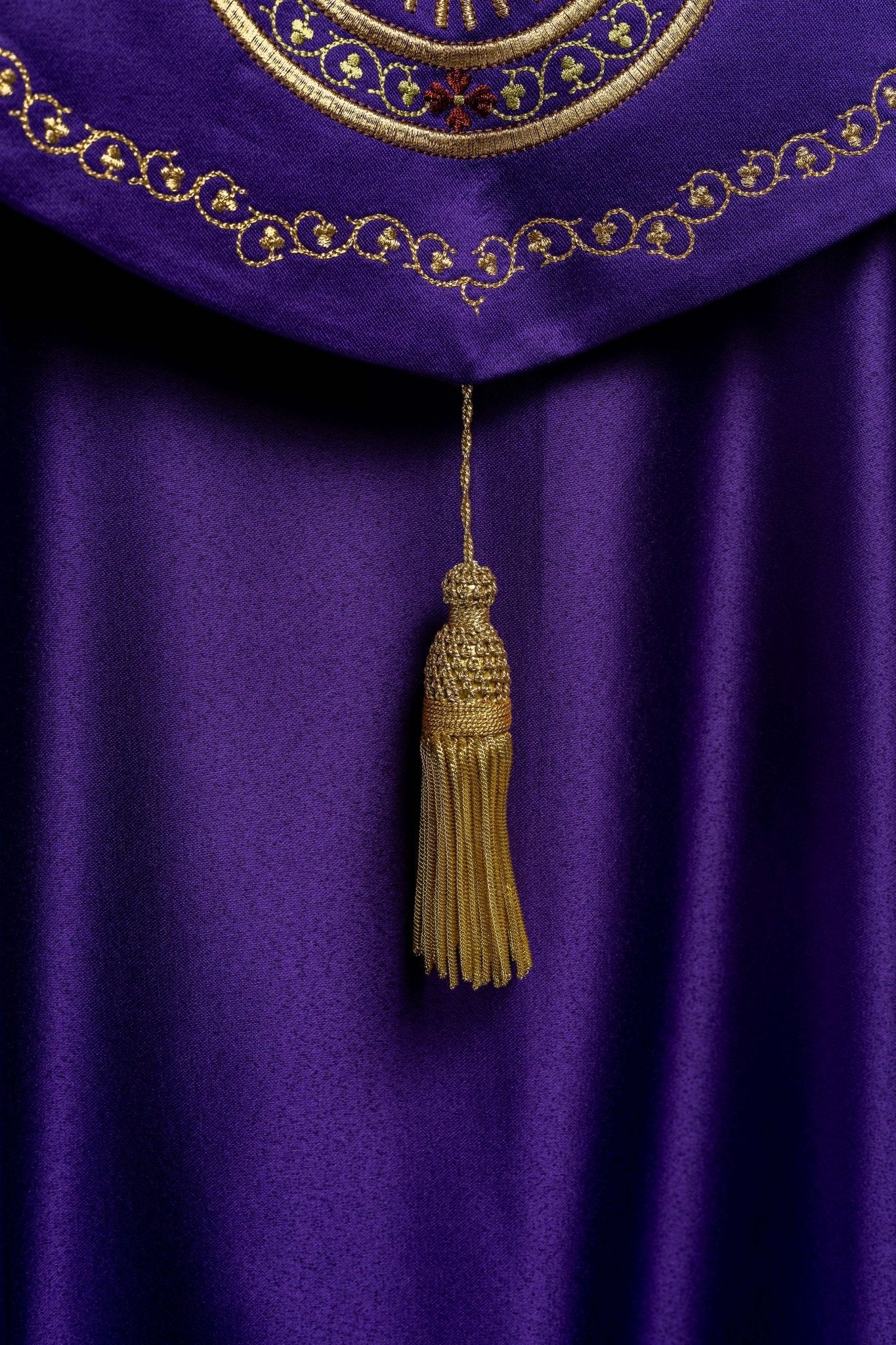 Violet cope with richly gold embroidery KKP/004/03/20 145cm - HAFTINAUSA.COM