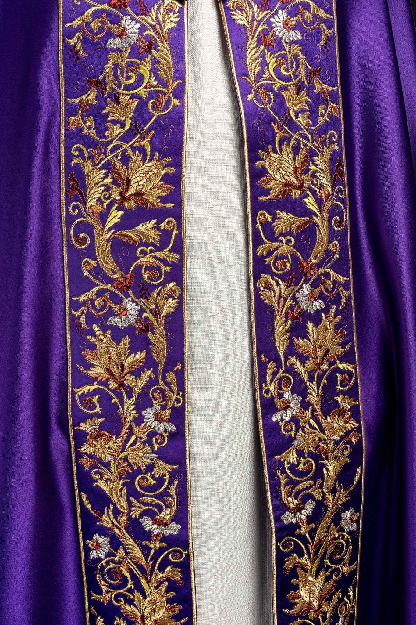 Violet cope with richly gold embroidery KKP/004/03/20 145cm - HAFTINAUSA.COM
