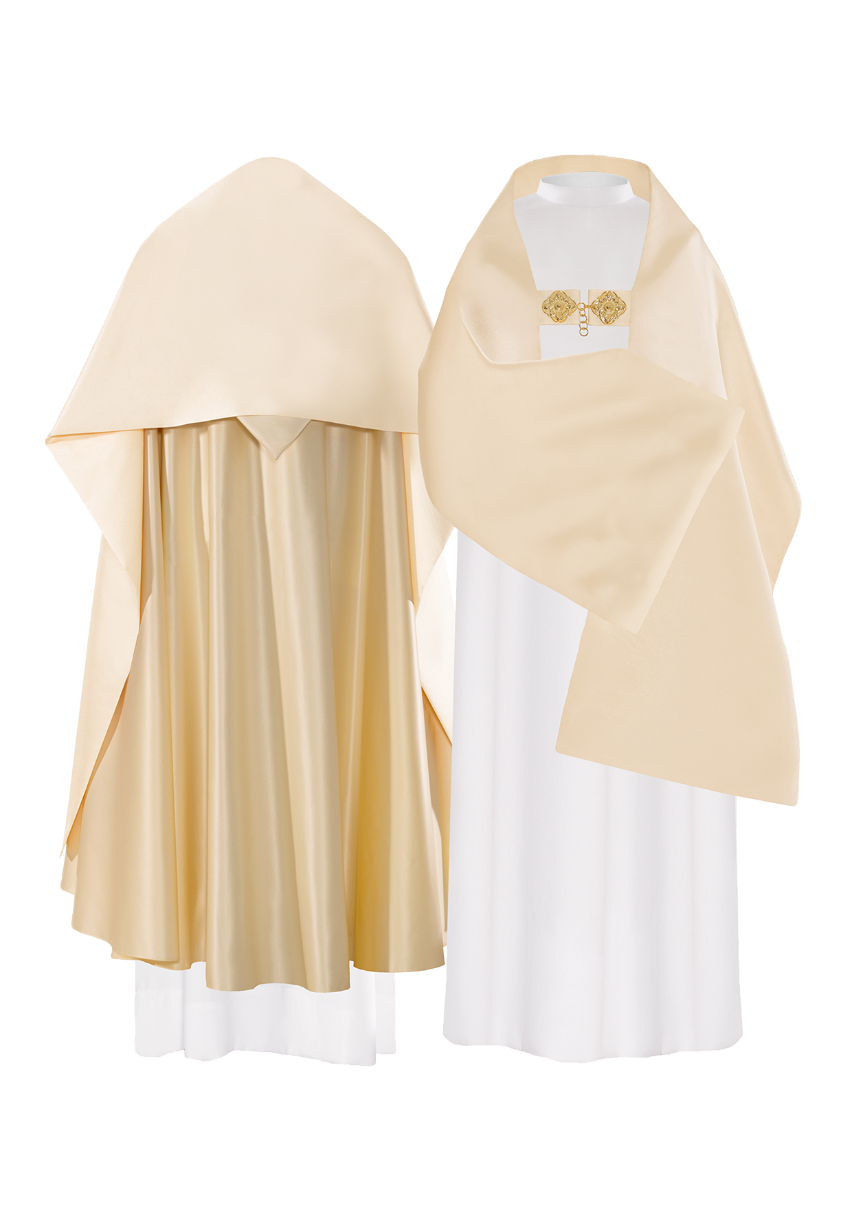 Plain liturgical veil in ecru - HAFTINAUSA.COM