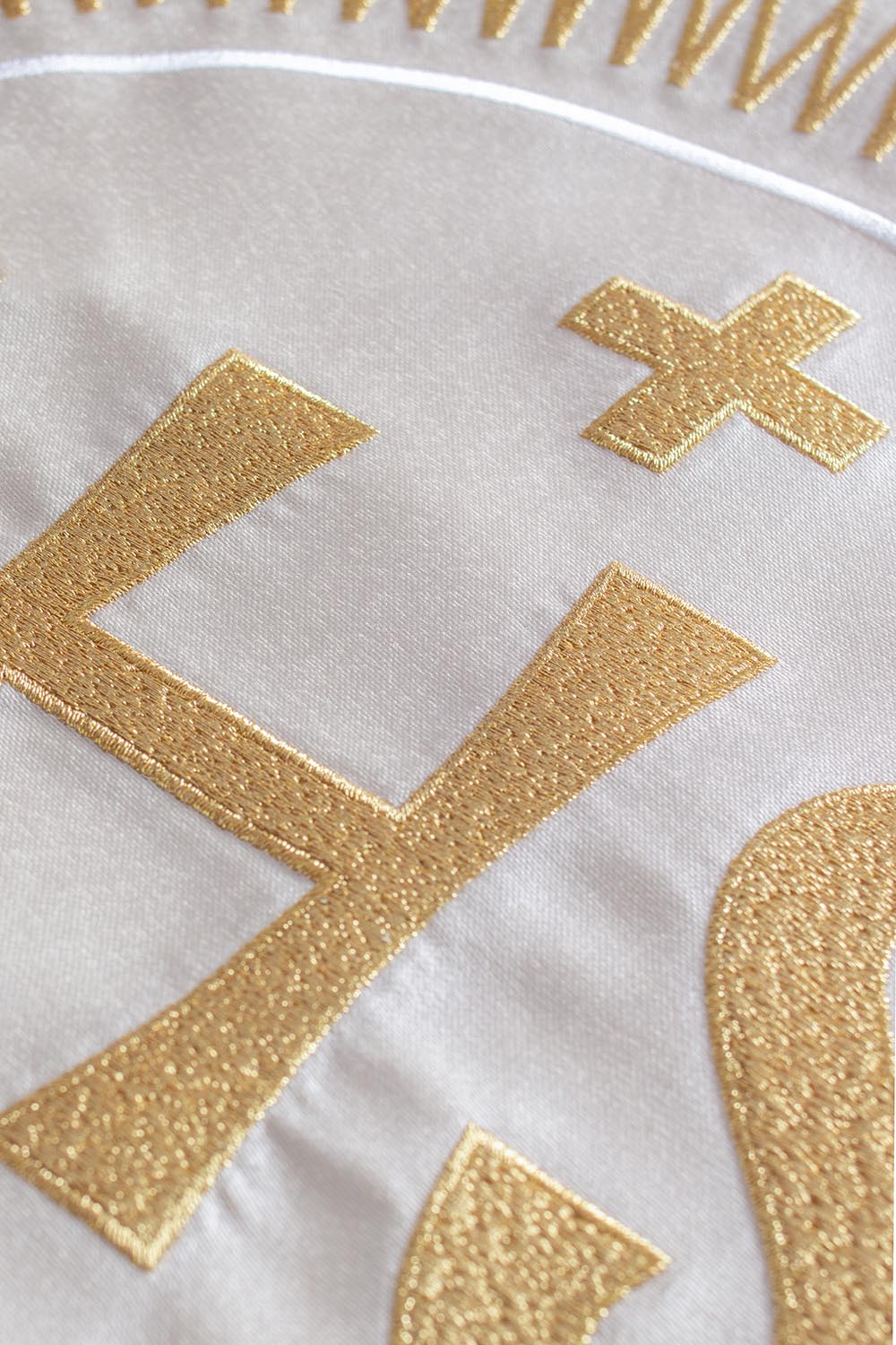 Liturgical veil embroidered with the IHS motif in golden