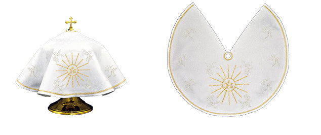 Tin veil with delicate gold embroidery