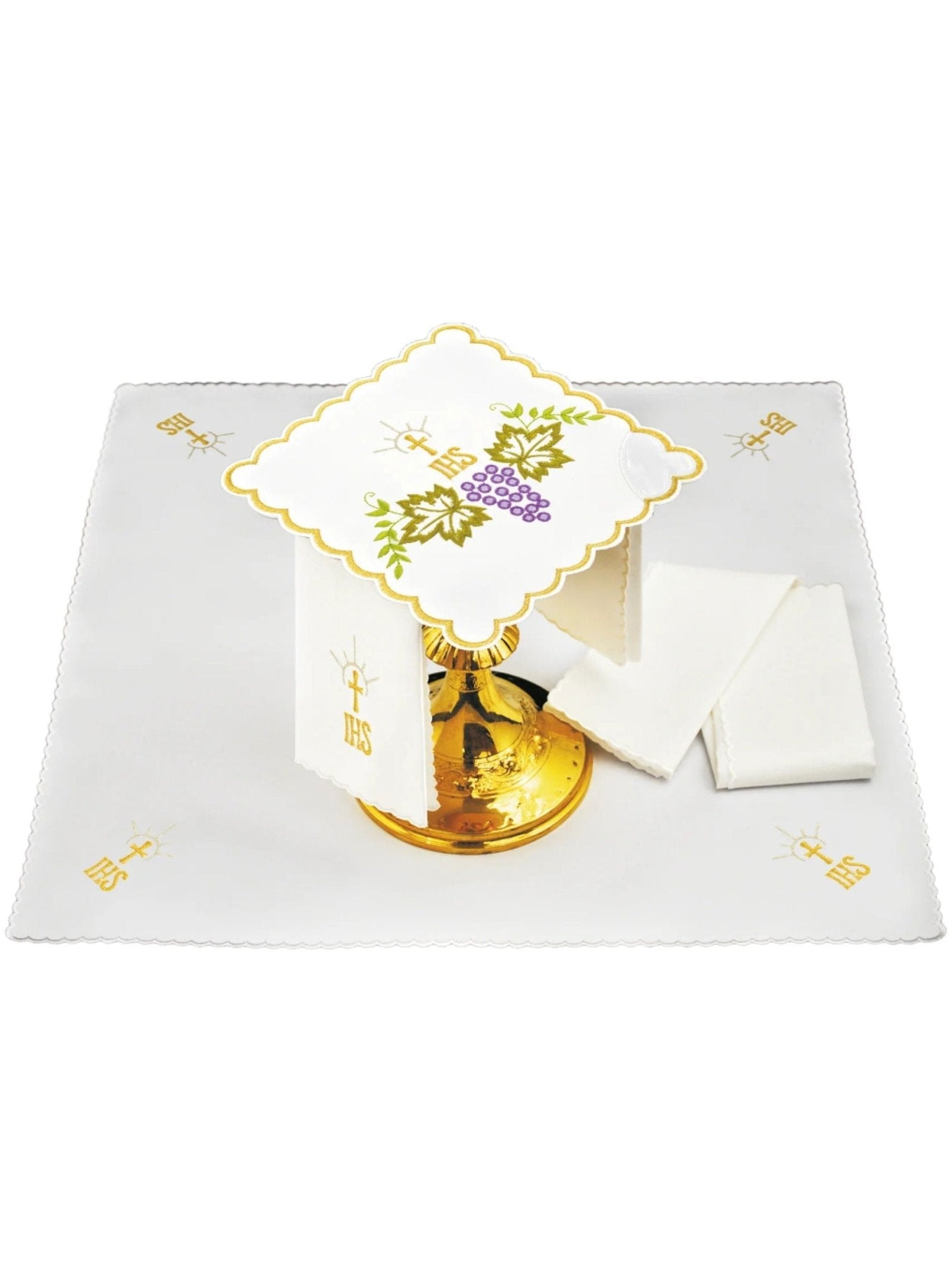 White cotton chalices set KK/103/04 BIAŁY - HAFTINAUSA.COM