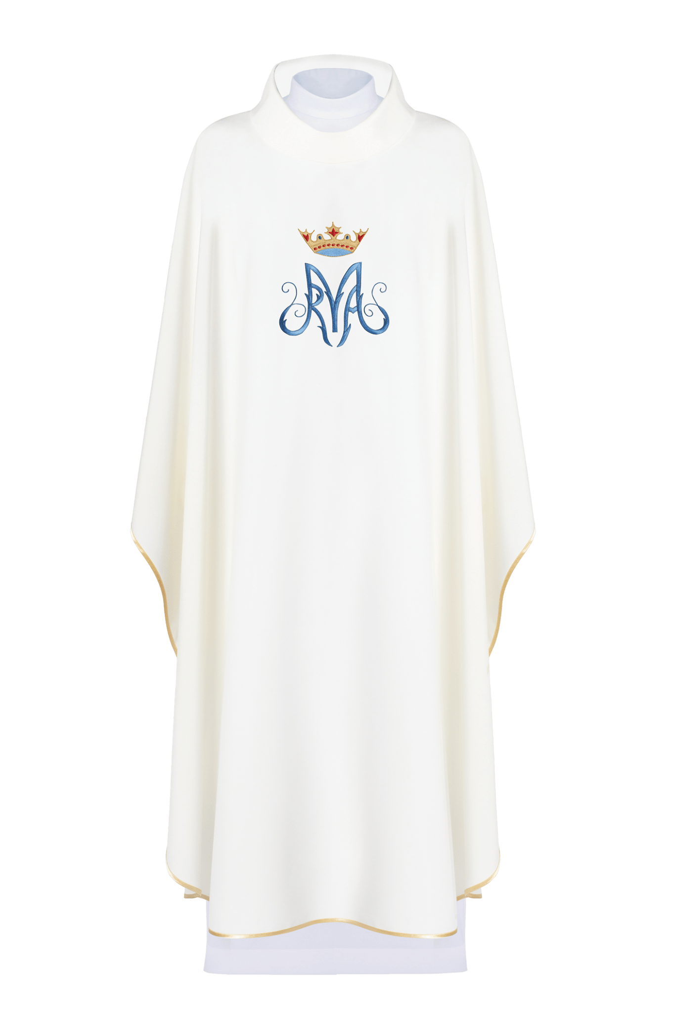 White liturgical Marian chasuble KOR/127/04/12 BIAŁY - HAFTINAUSA.COM