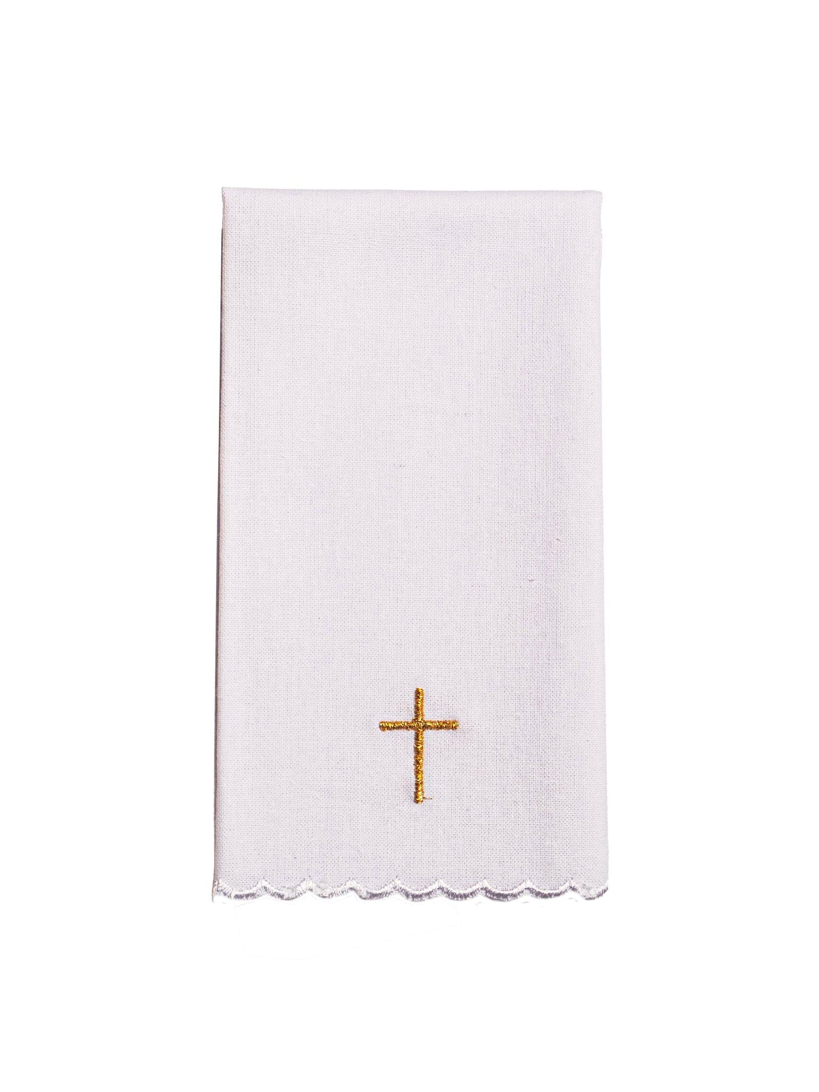 Chalice linens in green with silver cross