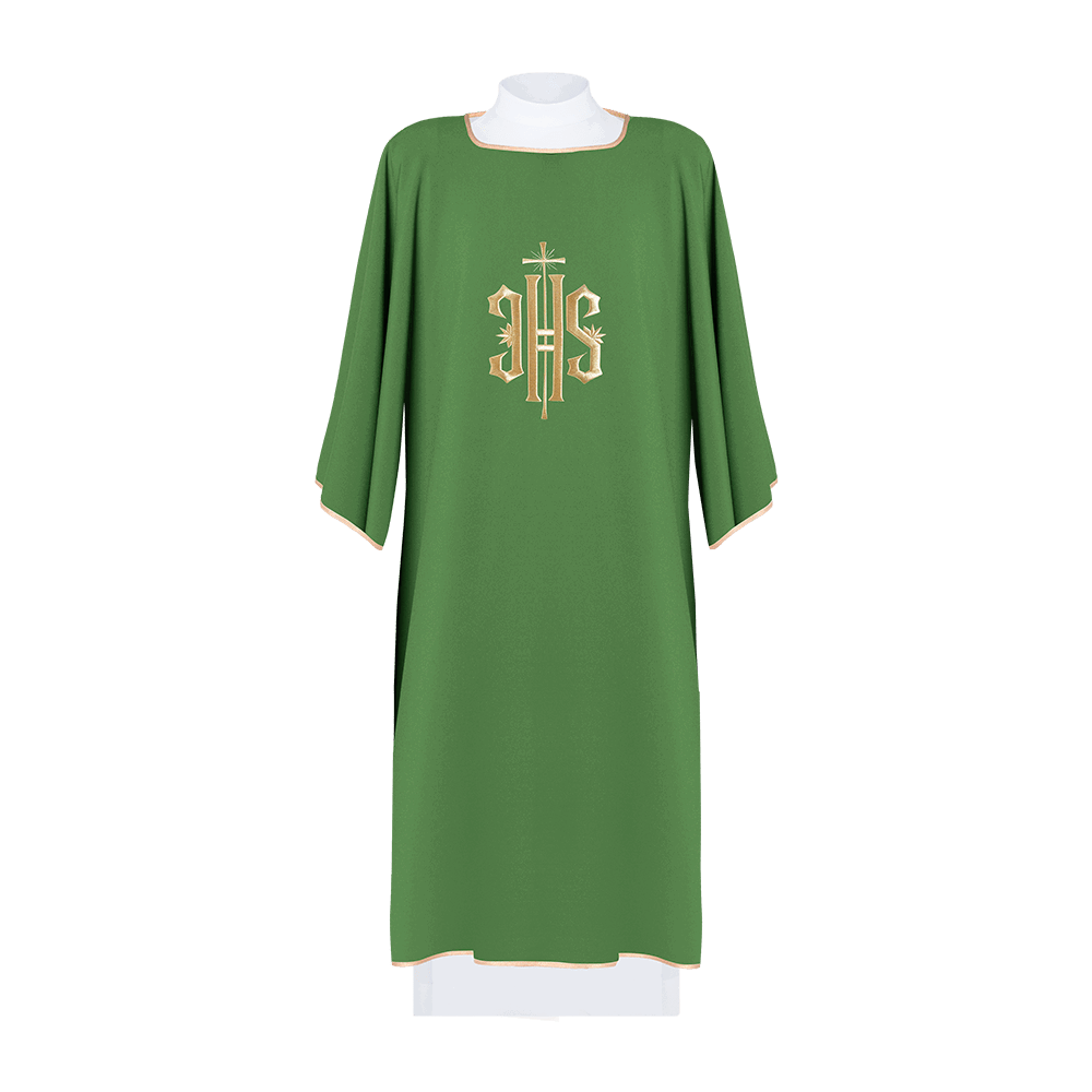 Green Dalmatic with Embroidered Gold IHS