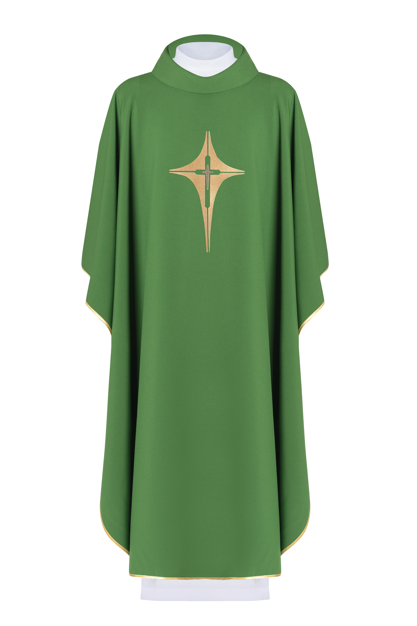 Green chasuble embroidered with cross