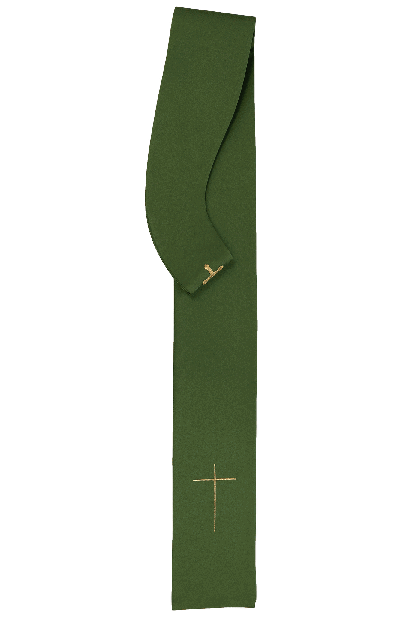 Chasuble made from green velvet fabric with gold embroidery