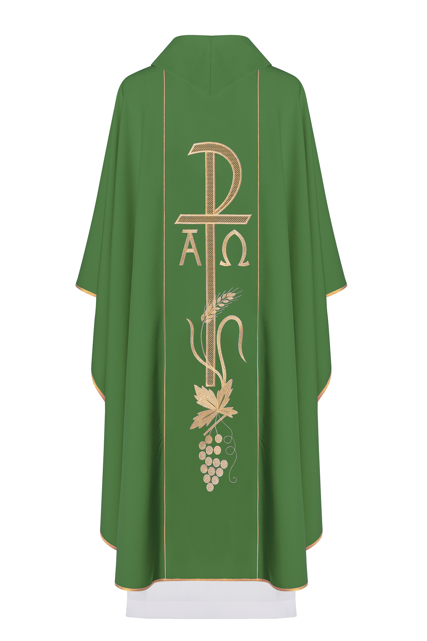 Green Chasuble with Alpha and Omega embroidery