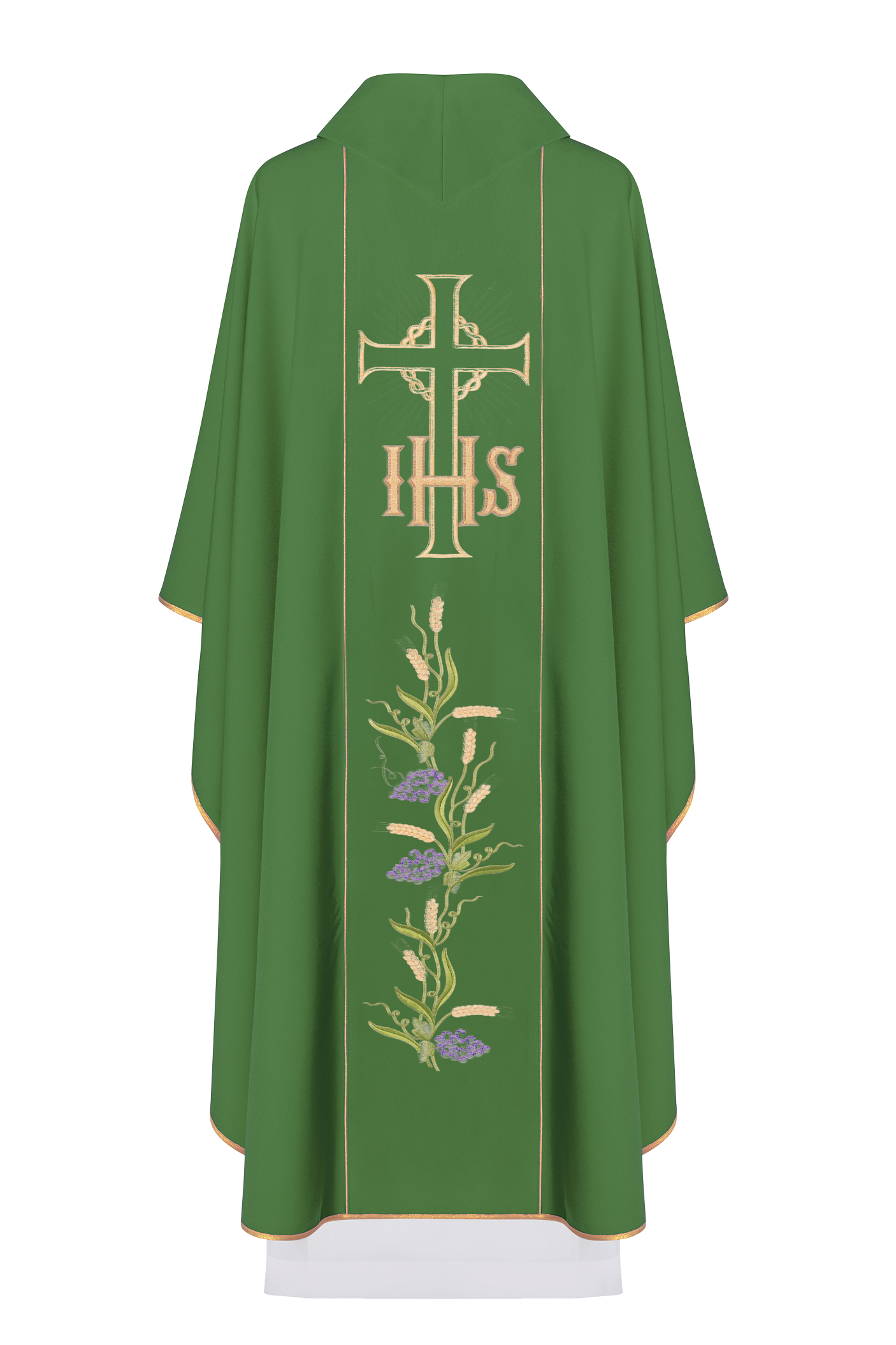 Green chasuble with cross symbol and grapes