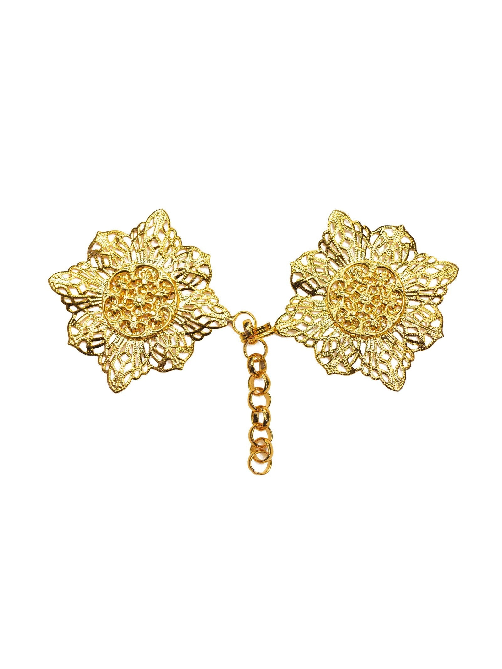 Golden clasp for liturgical vestments flower shape