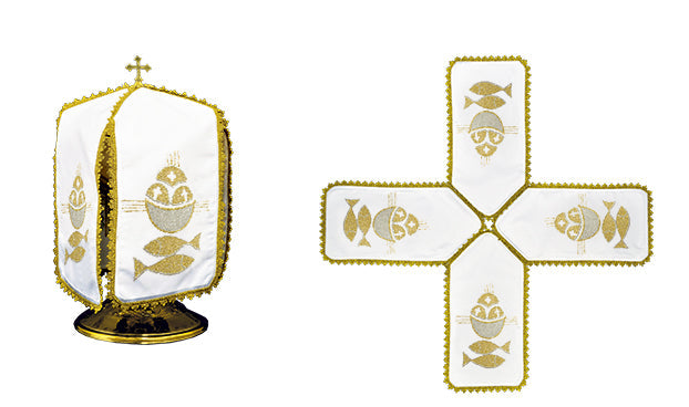Veil for the pyx with fish embroidery