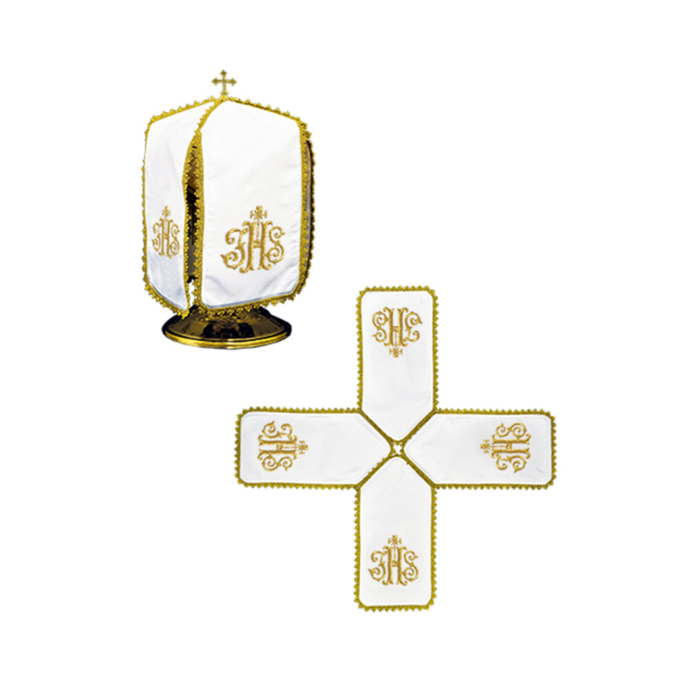 Veil for the pyx with IHS cross embroidery